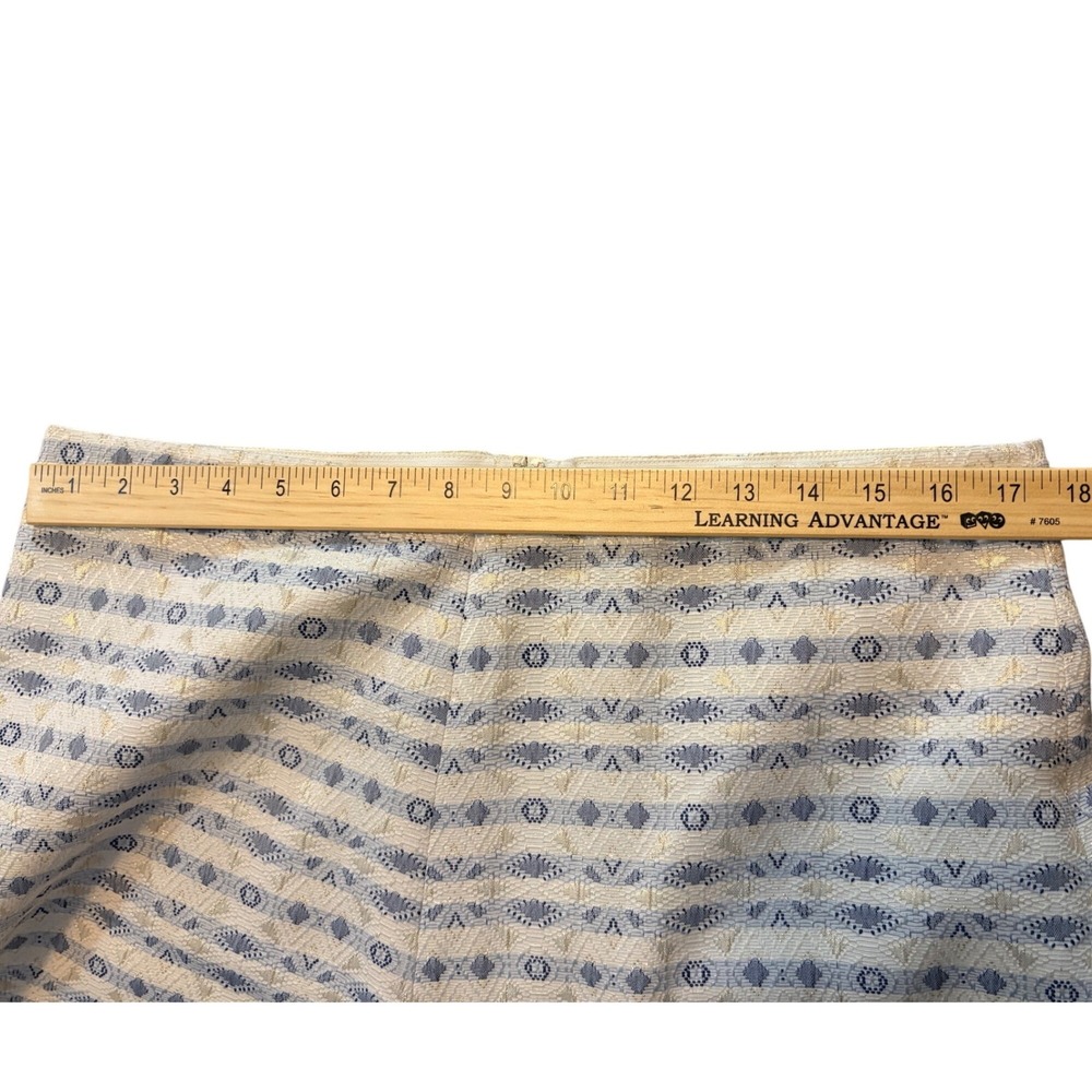 J.Crew Womens Skirt Blue White‎ Size 14 Preppy Mini Skirt A-line Geometric NWT - Picture 4 of 7